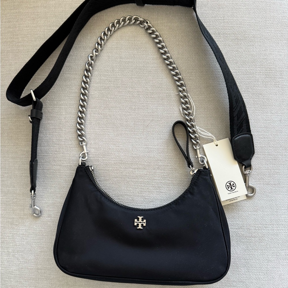 Tory Burch Mercer Nylon Black Shoulder Bag